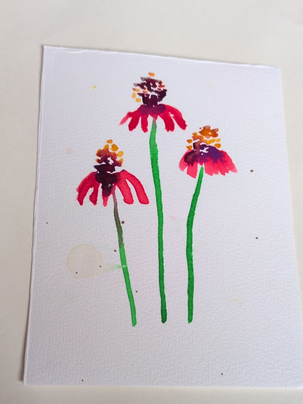 Pink Wildflower Watercolor Painting